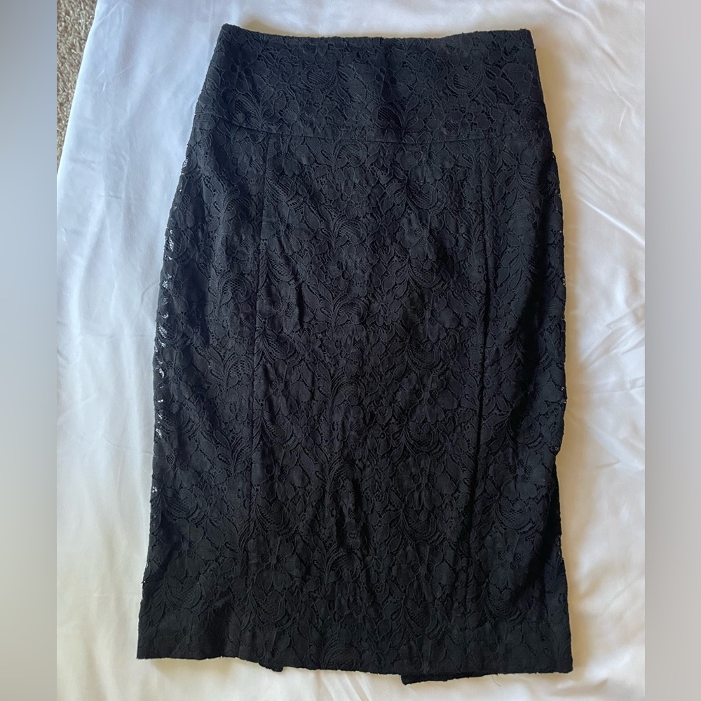 Express Black Lace Pencil Skirt